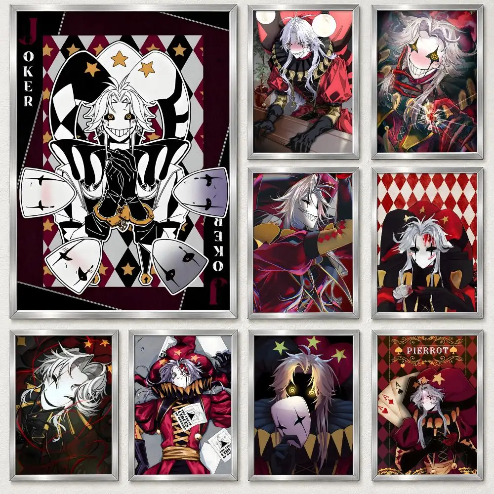 Dark Horror Game Character The Freak Circus Pierrot Poster Self‑Adhesive Waterproof PP Poster Coffee Bar Wall Art Home Decor