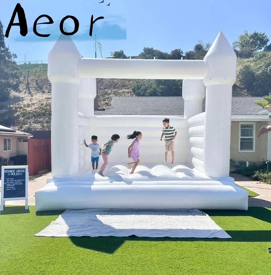 الأبيض PVC مخصص الزفاف الحارس الاطفال الكبار الأطفال في الهواء الطلق نفخ القفز القلعة لتأجير الحدث الحزب