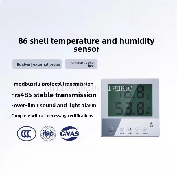 Temperature and humidity sensor 485 communication LCD display industrial grade 86 hygrometer transmitter