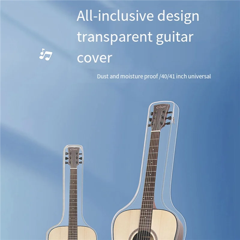 

Dropship-2X Guitar Dust Cover Transparent Translucent Dust-Proof Waterproof Acoustic Electric Guitar Cover Protective Storage Ba