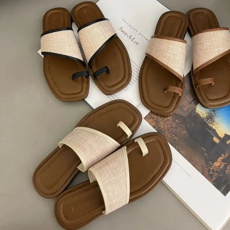 

Женские шлепанцы на мягкой подошве, элегантные сандалии-гладиаторы, Повседневная пляжная обувь на плоской подошве, лето 2024