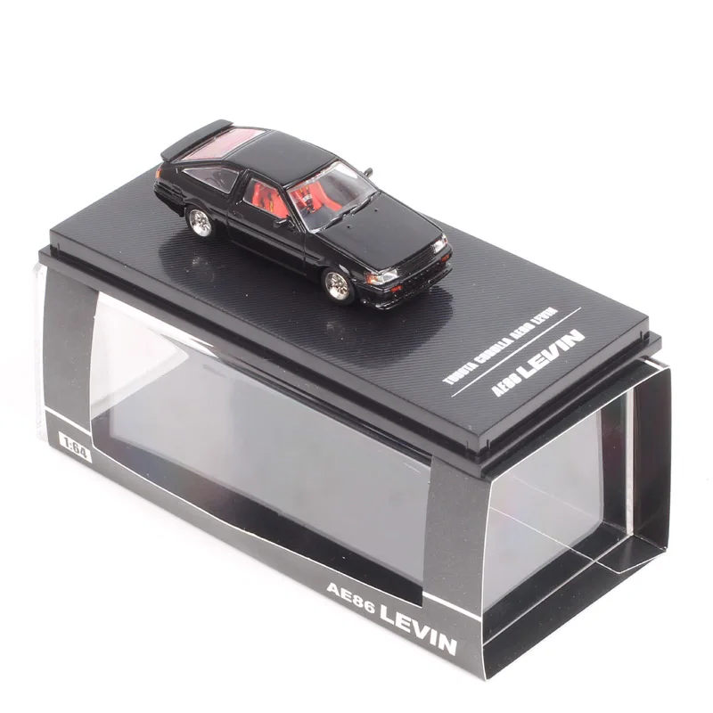 

MX Hobby Маленький масштаб 1/64 Toyota Corolla Levin AE86 Спортивный автомобиль Литье под давлением и игрушечный транспорт Черный акриловый ящик Реплики