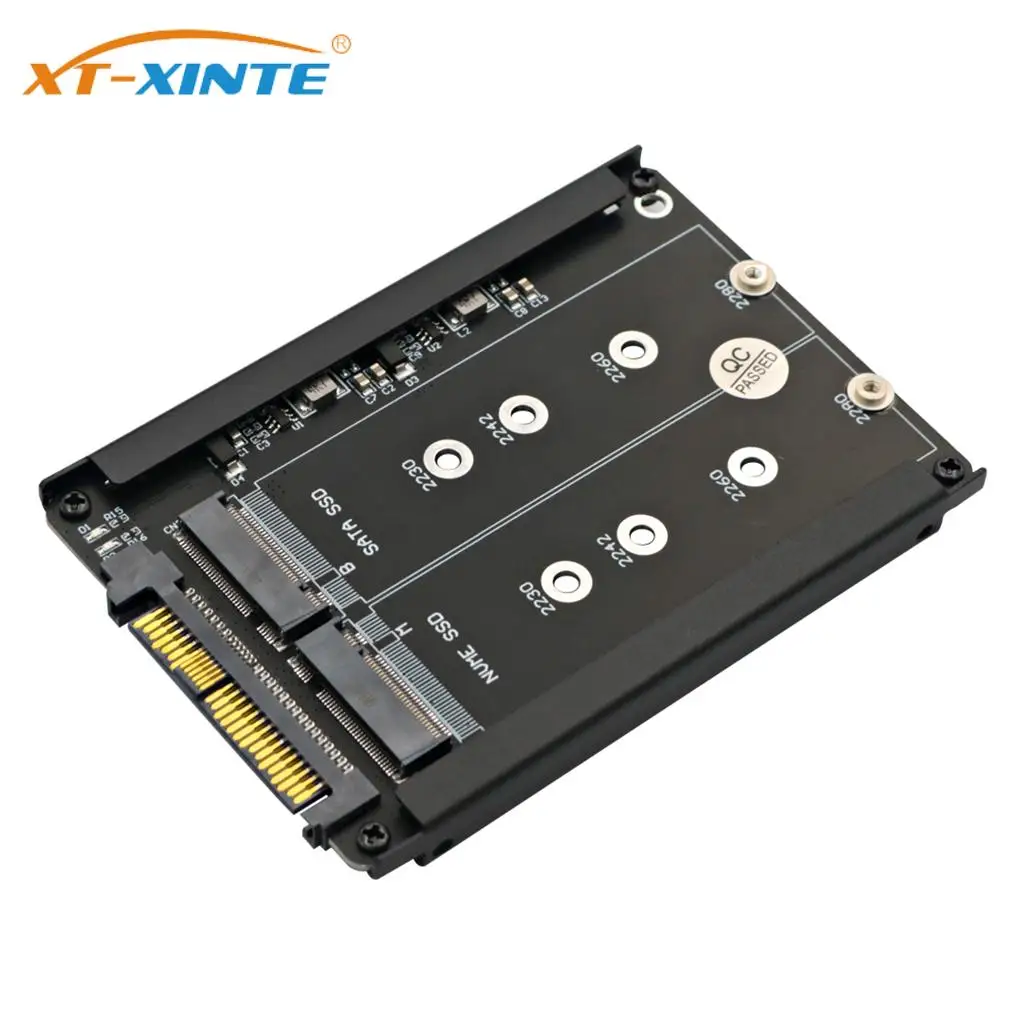 For M.2 NVME SATA SSD B Key/B&M Key SSD to SFF-8639 U.2 2 in 1 Adapter Converter for NGFF M.2 Key M 2230 2242 2260 2280 SSD