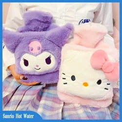 Bottiglia di acqua calda Sanrio Hello Kitty Kuromi Cinnamoroll Melody riutilizzabile lavabile riscaldamento peluche borsa per bottiglia di acqua calda regali per ragazze