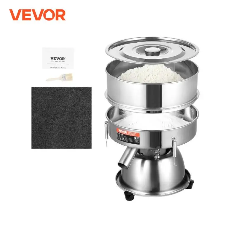 VEVOR All Size Automatic Electric Vibrating Sieve Stainless Steel Sifter Shaker Machine for Flour Powers Mungbean Rice