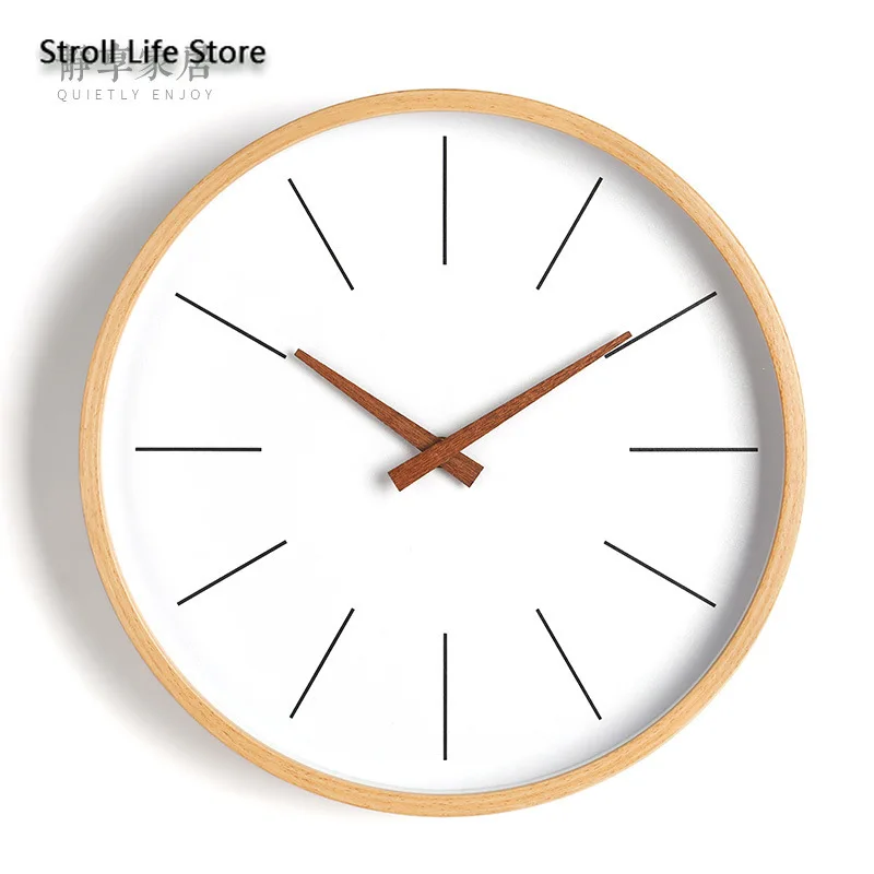 Large Soild Wood Wall Clock Modern Silent Wall Watches Home Decor Nordic Art Kitchen Clocks Bedroom Horloge Murale Gift FZ837