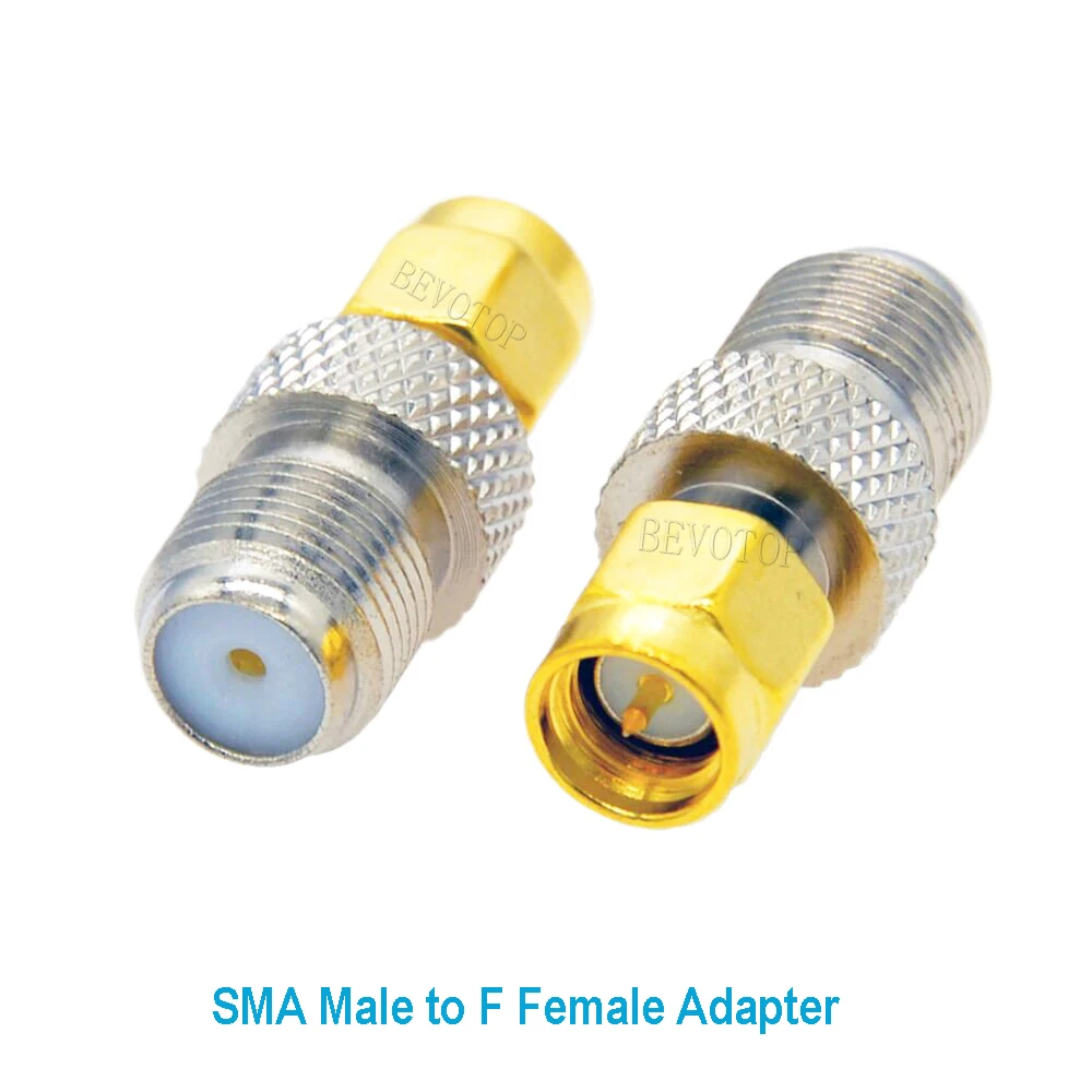 100Pcs/lot SMA Male To F TV Female Straight Connector RPSMA To F Quick Plug Adapter Coax Connector Gold Plated High Quality