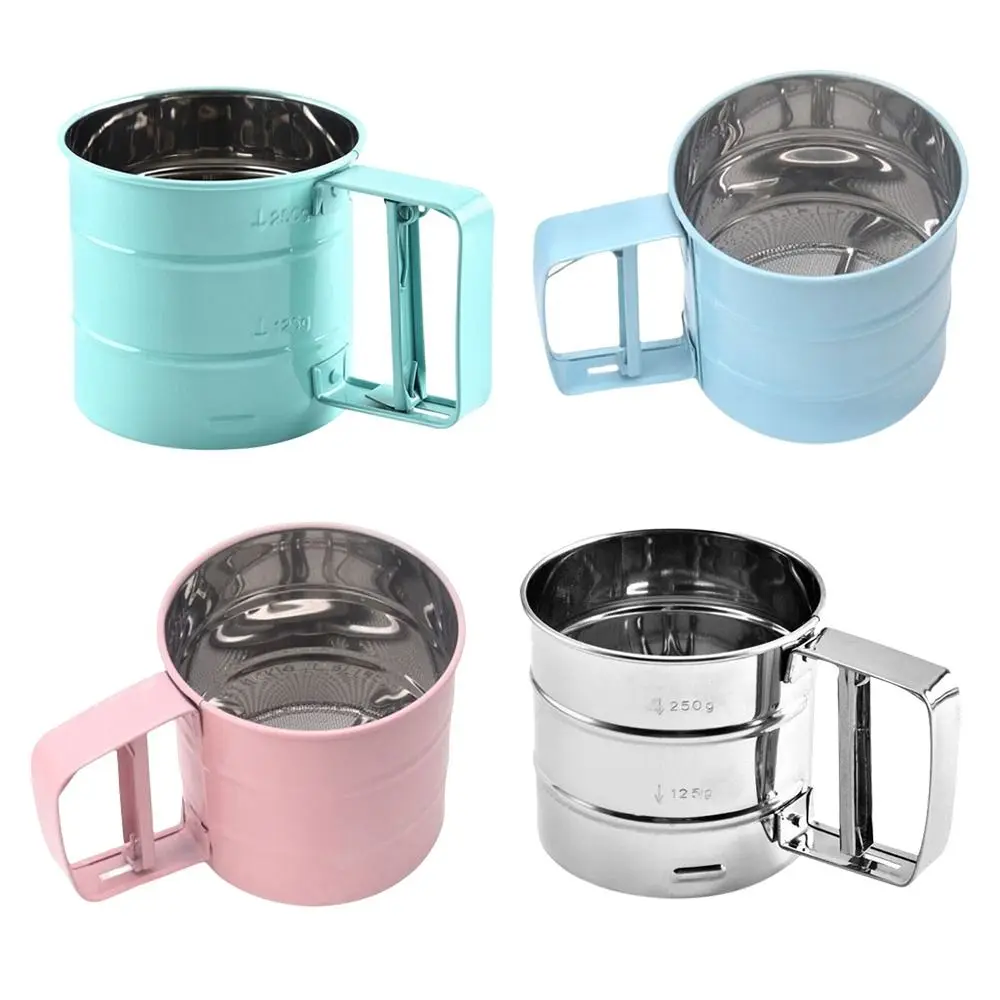 

Hand-Screened Stainless Steel Mesh Flour Sieve Cup Cake Coffee Powder Sieve Sugar Mesh Sieve Baking Sieve Strainer Kitchen Tools