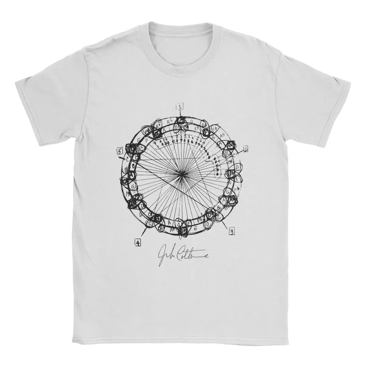 John Coltrane Chord Changes Mandala T Shirts Men Cotton Awesome T-Shirt Round Collar Tee Shirt Short Sleeve Clothing Printed