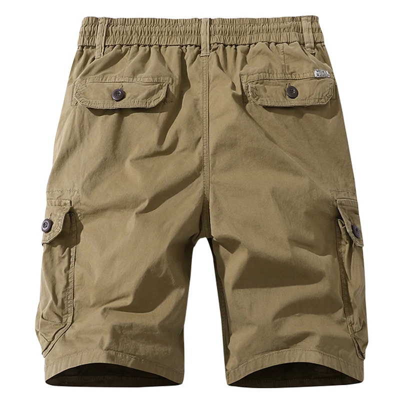 New Summer Men Cotton Cargo Shorts Men Fashion Bermuda Beach Jogger Shorts Men Casual Elastic waist Shorts Male Dropshipping - Image 2