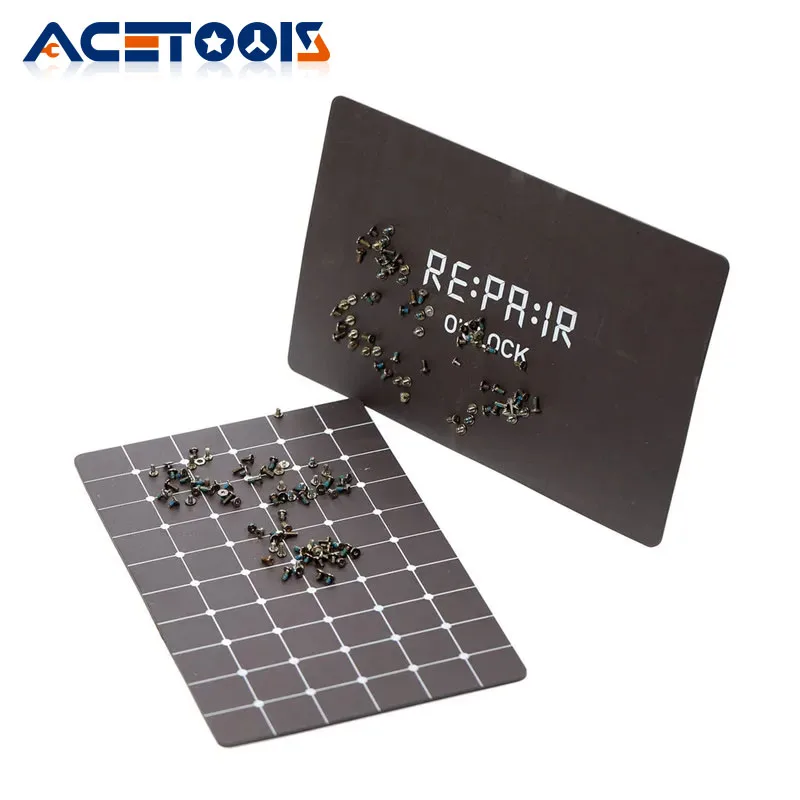 

2UUL REPAIR OCLOCK ST99 Black Magnetic Screw Pad 155*98mm Mobile Phone Repair Screws Organization Storage Mat Tools Container