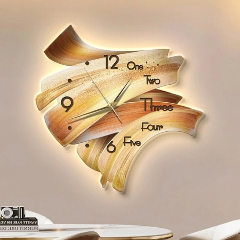 

High-End Living Room Wall Clock Restaurant LED Wall Clock Mural Wall Decoration Corridor Digital Clock Watch Room Decoration