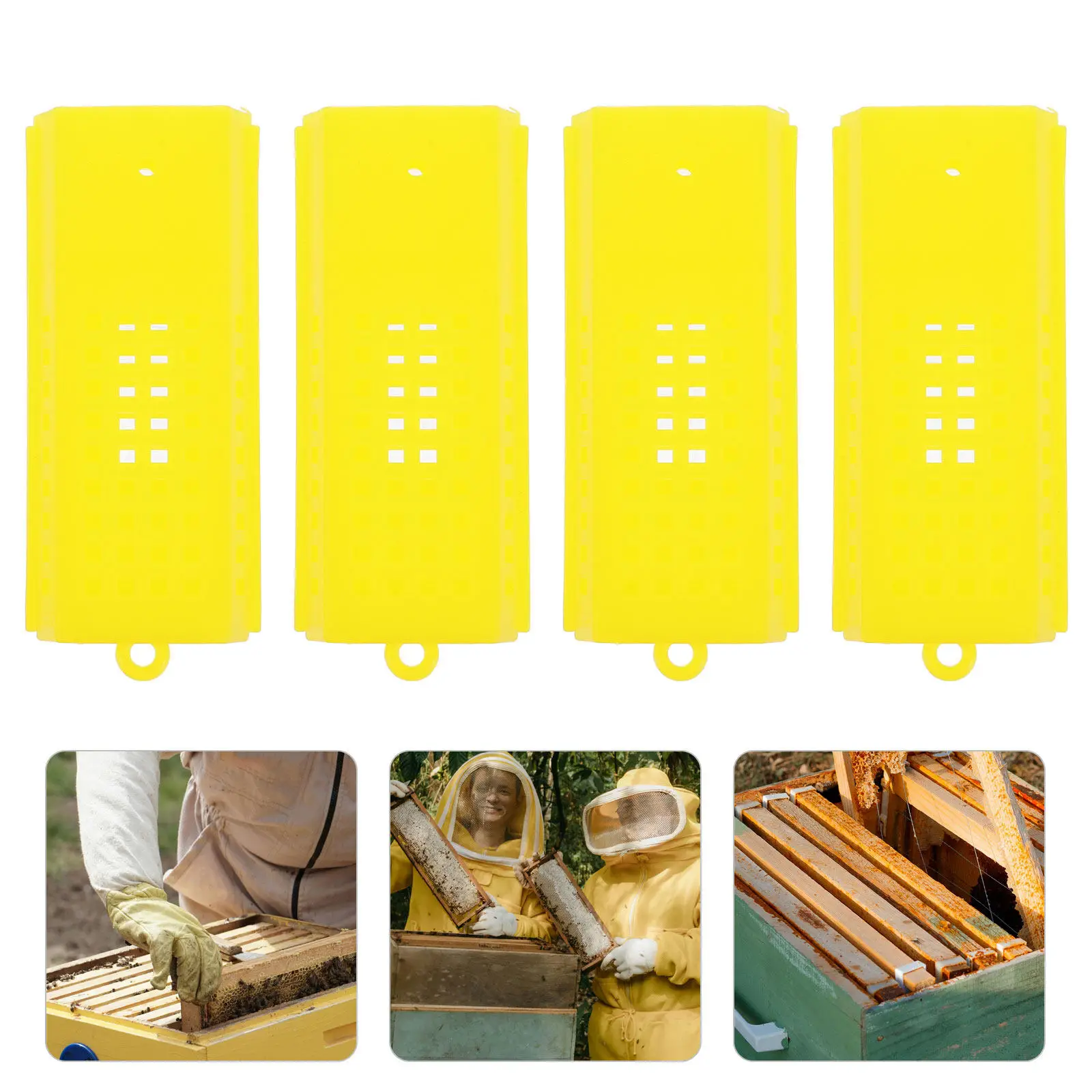 5Pcs Yellow Plastic Queen Marking Cage Beekeeping Rearing Tool for Transport Mailing Control Beekeeper Efficiency Enhancing