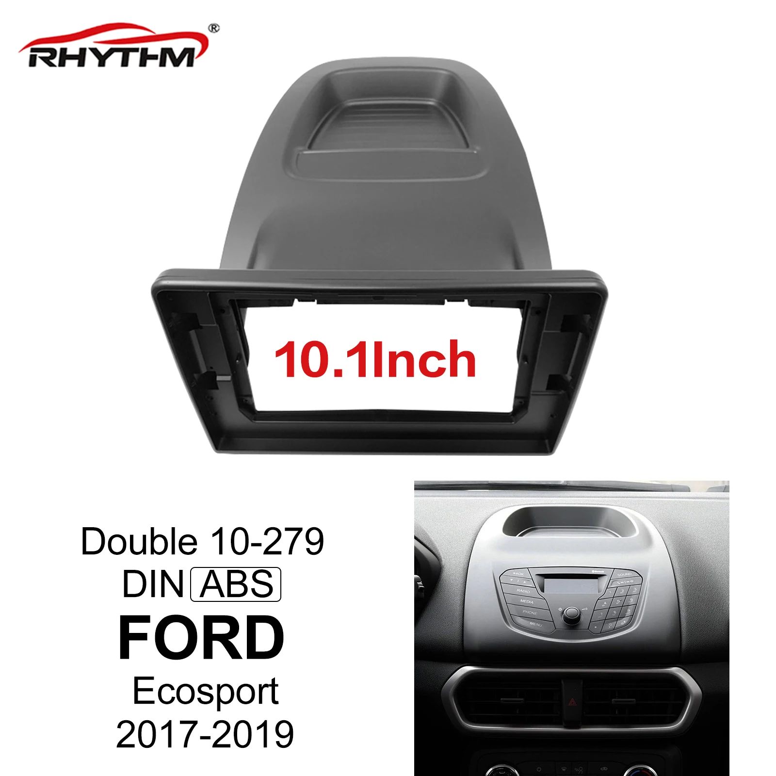 

10.1 Inch Car Radio Fascia For Ford Ecosport 2017-2019 Double Din Dvd Frame Audio Fitting Adaptor Fascias Panel In-dash Trim Kit