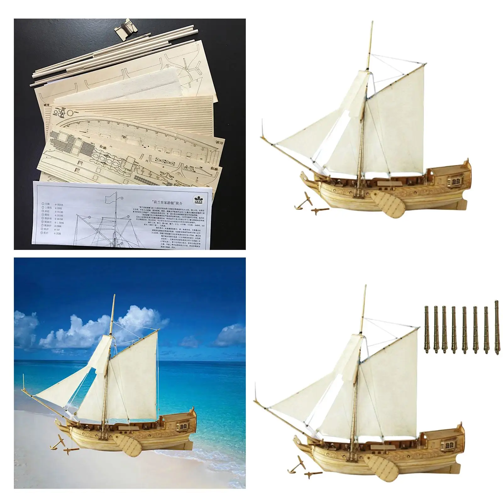 1:80 Zeilboot Model Diy Hout Ambachten Educatief Speelgoed Schip Collectie