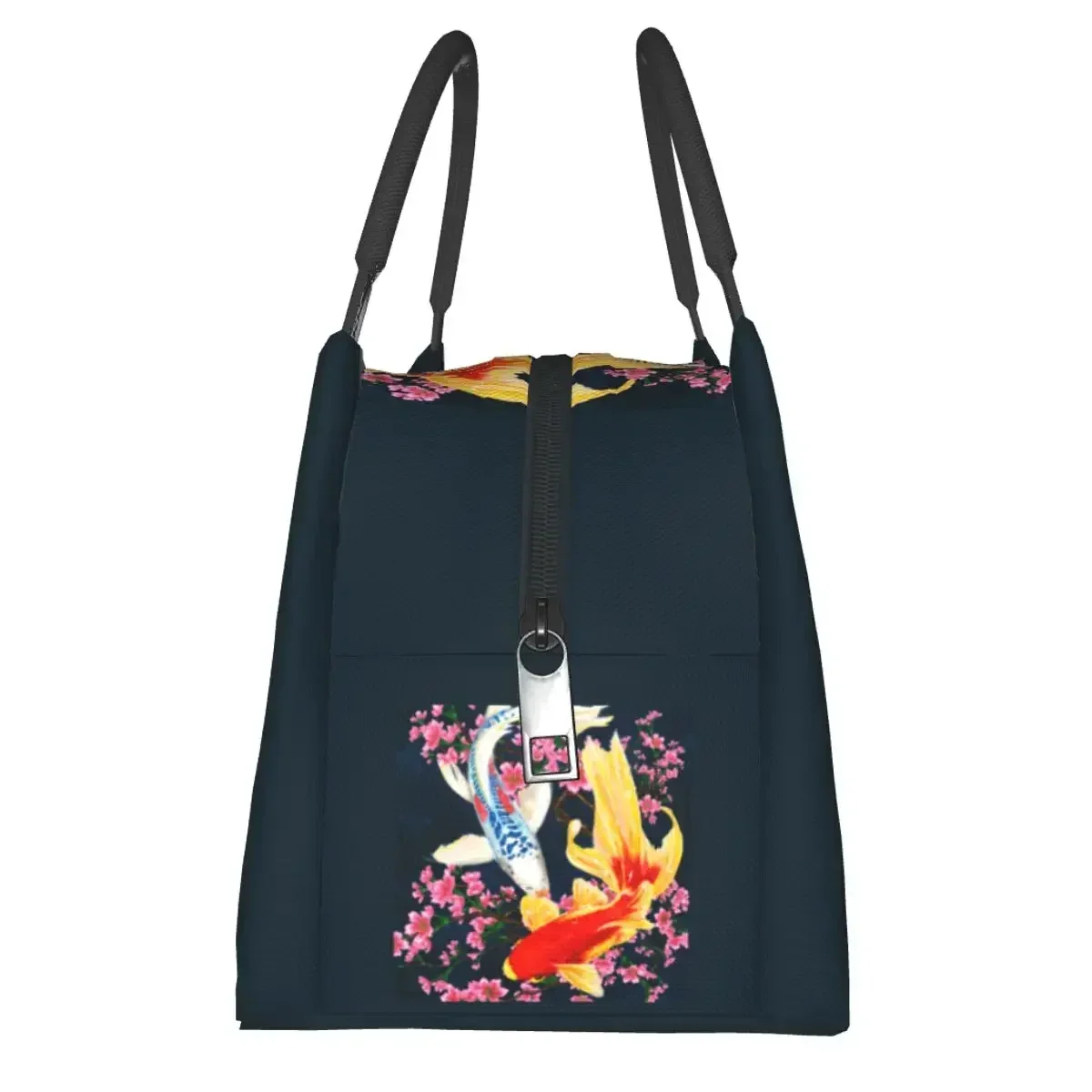 Koi Fish Animation Lunch Bag, Lancheira de moda japonesa, Bolsas Térmica Portátil Escolar, Designer Cooler Bag