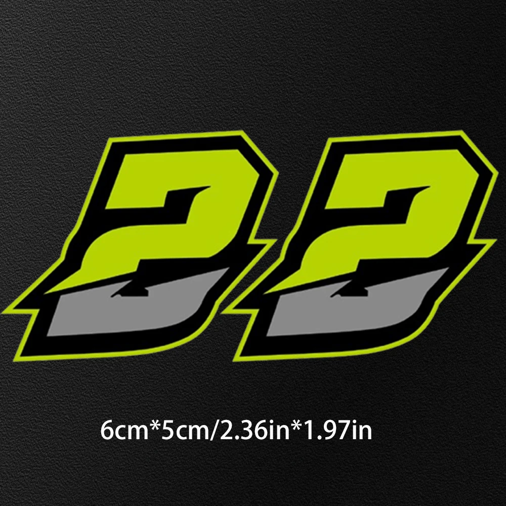 2PCS Motorcycle Racing Arabic Numbers Stickers DIY Refit Reflective Rainbow Sticker Number Helmet Car Styling 3D Decals image 4