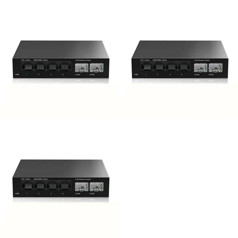 

Изысканный коммутатор 3X 2,5 ГБ, 4-портовый неуправляемый сетевой коммутатор 2,5G с 2-портовым слотом 10Gbe SFP+, домашняя настройка, вилка Ethernet-коммутатора EU PL
