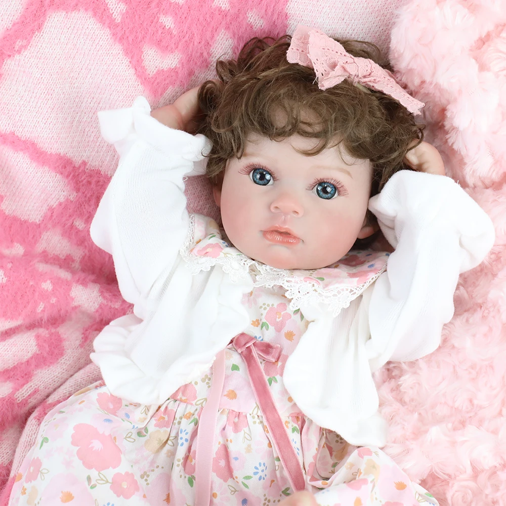 50 سنتيمتر كامل لينة الفينيل سيليكون الجسم فتاة تولد من جديد دمية مفصلة نابض بالحياة اليد الجذور الشعر تحصيل الفن دمية أفضل هدايا عيد الميلاد