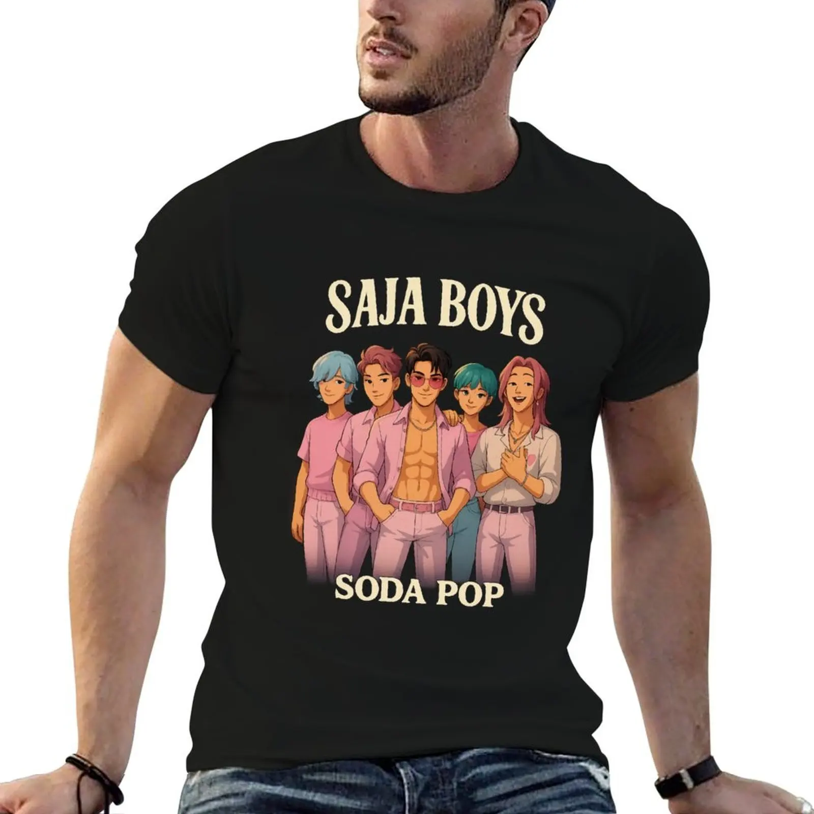 

Saja Boys Soda Pop K-Pop Demon Hunters T-Shirt man t shirts graphic t shirts for man slim fit T-Shirt