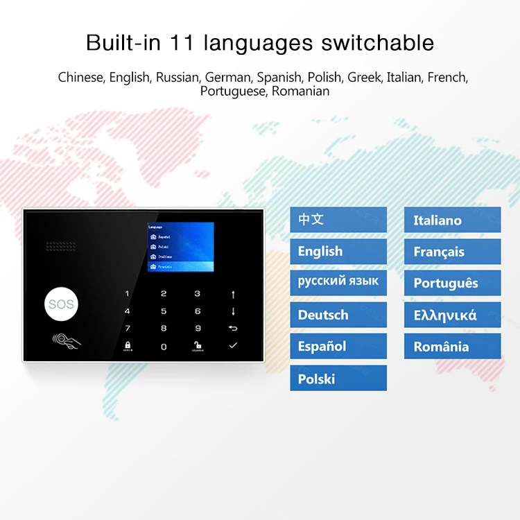 Tuya Wifi GSM 433MHz Anti-Intrusion Home Security Burglar Alarm System Control Panel Model G34 3 Wired Zones 100 Wireless CE