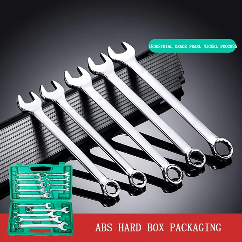 

14 pcs Wrench Set Torque Gear Socket Nut Tool Set Key Hand Tool Kit Dual Wrench Cr-v Steel Repairing Hand Tools