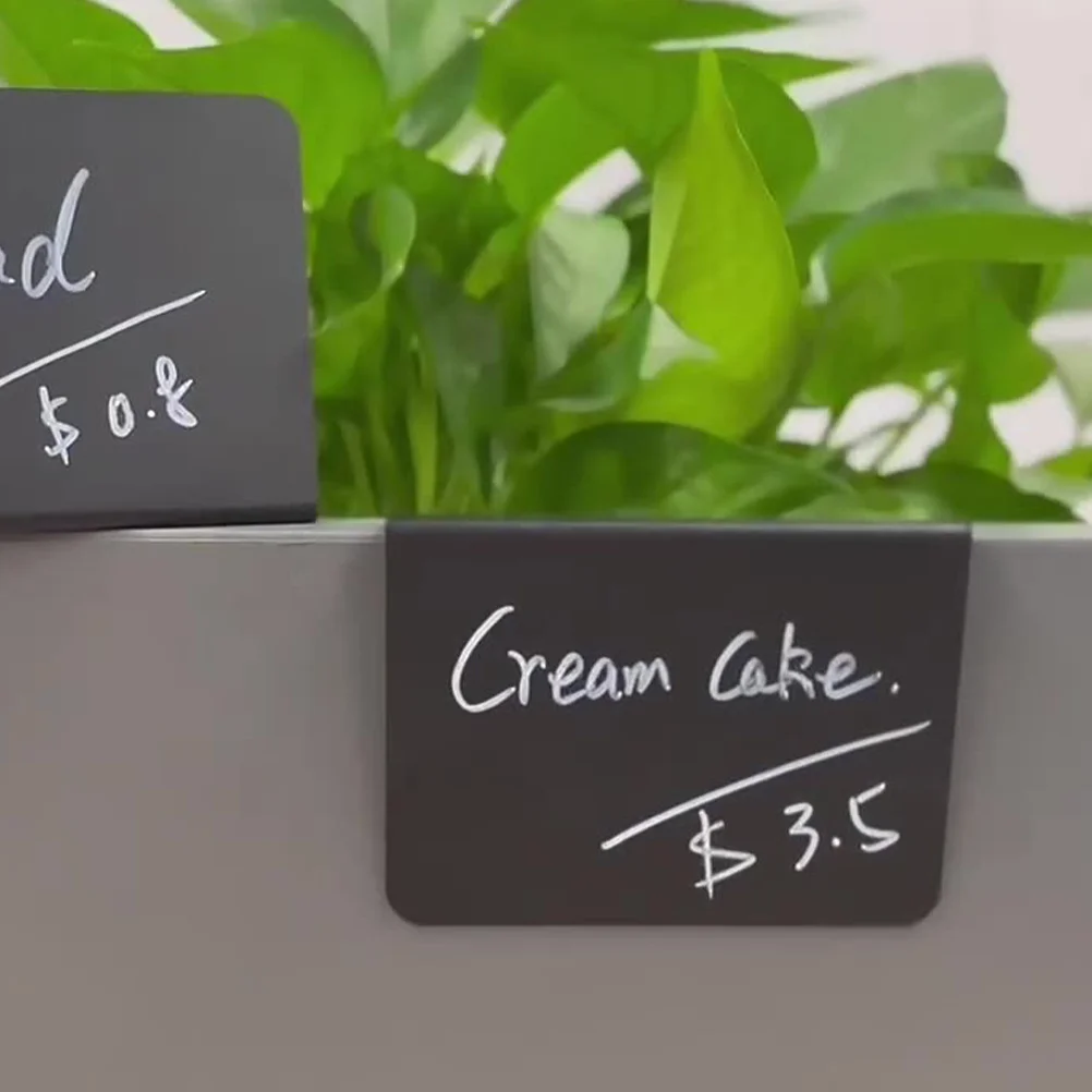 10Pcs Waterproof PVC Desk Sign Premium Reusable Chalkboard for Food Labels Tabletop Message Board Standing Memo Display
