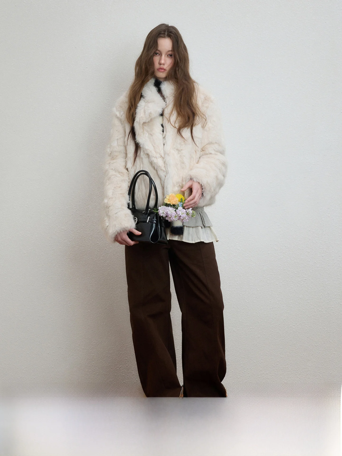 

Женская новая утепленная свободная куртка Luamoss из экологичного кроличьего меха, повседневное короткое пальто