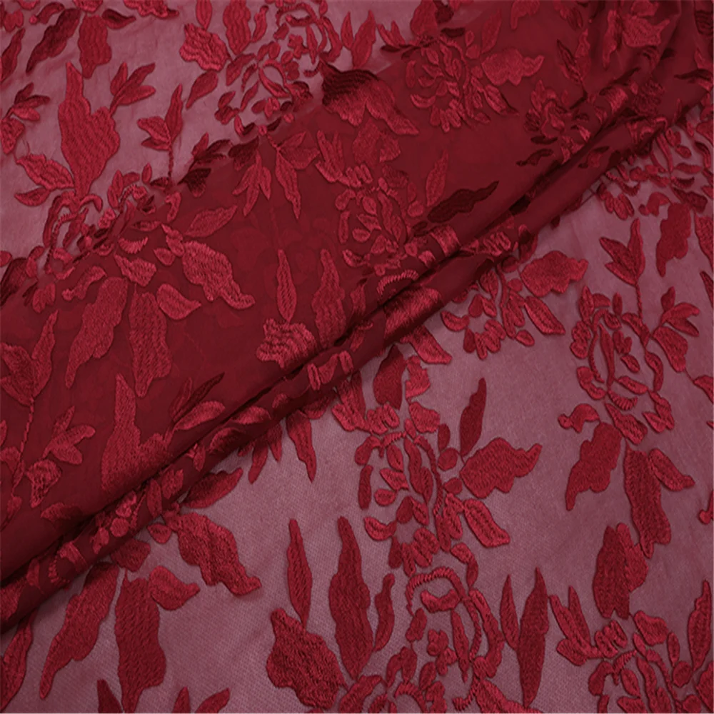 Tissu brodé Jacquard en soie pour femme, motif Floral, bonne qualité, bon prix, couleurs disponibles, pour robe