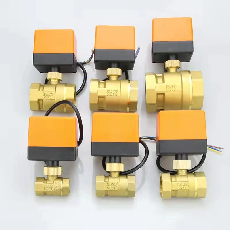 Electric ball valve screw two-way 220v24v12v normally closed power-off reset second-line three-line two-control one-control air