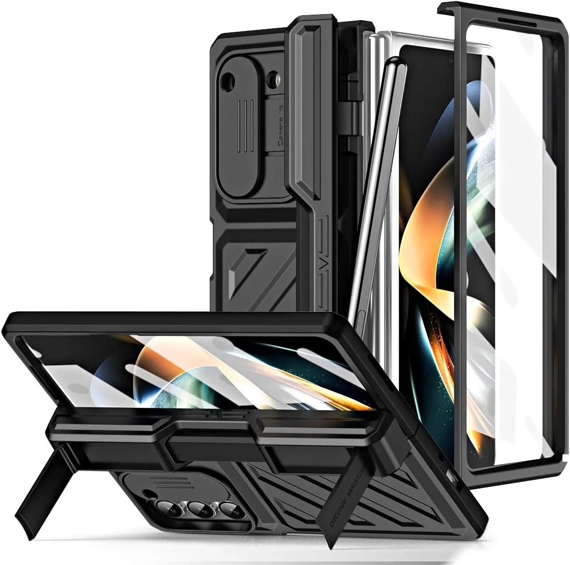 

Transformers Armor Case For Samsung Galaxy Z Fold 6 5 4，Glass Protective Film & Slide Lens Military Grade Drop Protection Cover