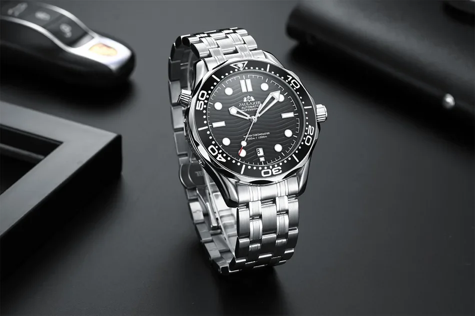 Luxury New Automatic Watch for Men Mechanical Watches Stainless Steel Bracelet Ceramic Diver
