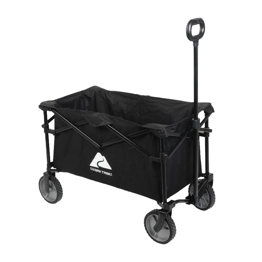 Ozark Trail Multi-Purpose Big Bucket Folding Wagon Cart, Black
