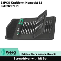 WERA 33 PCS Screwdriver Set Kraftform Kompakt 62 Multi Size with 89mm Long Bits with Tool Bag 05059297001