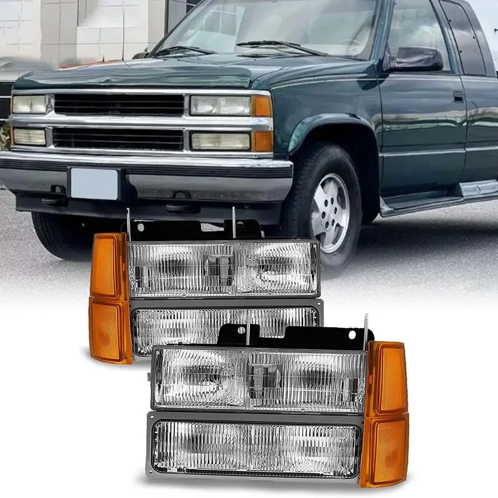 

1 Set 8X Headlight Head Light for Chevrolet Chevy C/K 1500 2500 3500 1994 1995 1996 1997 1998 1999 Without Light