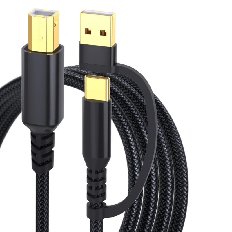 Fast Speed Printer Cable, Male USB Type C to Male USB B Cord Efficient Data Transfer Between Printers Scanners and 83CF