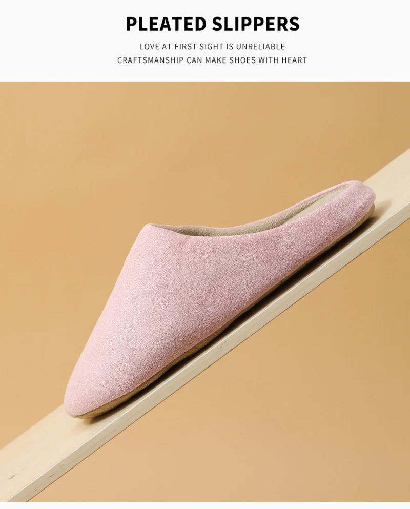 Bequeme Hausschuhe mit weicher Sohle, aus Baumwolle, für Damen, im Retro-Stil, aus Wildleder, warm, geräuschlos, in Übergrößen erhältlich, rutschfest, als Paar erhältlich. – Detail 7