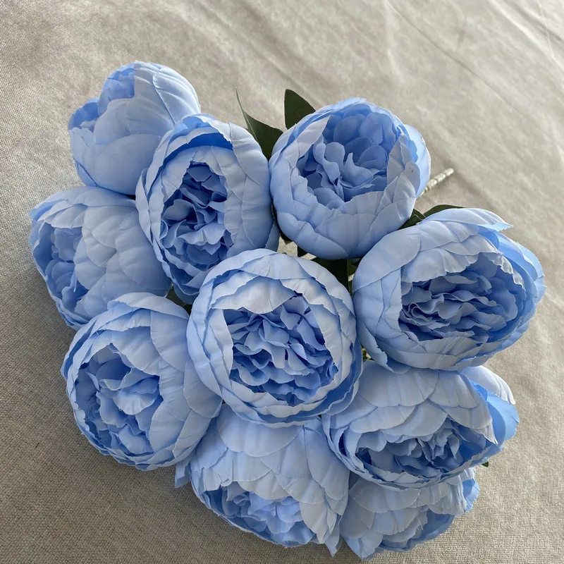 10 Heads Big Bud Silk Peony Artificial Flower Peony Bridal Bouquet Outdoor Wedding Decor Home Fake Flower Valentine\'s Day Gift