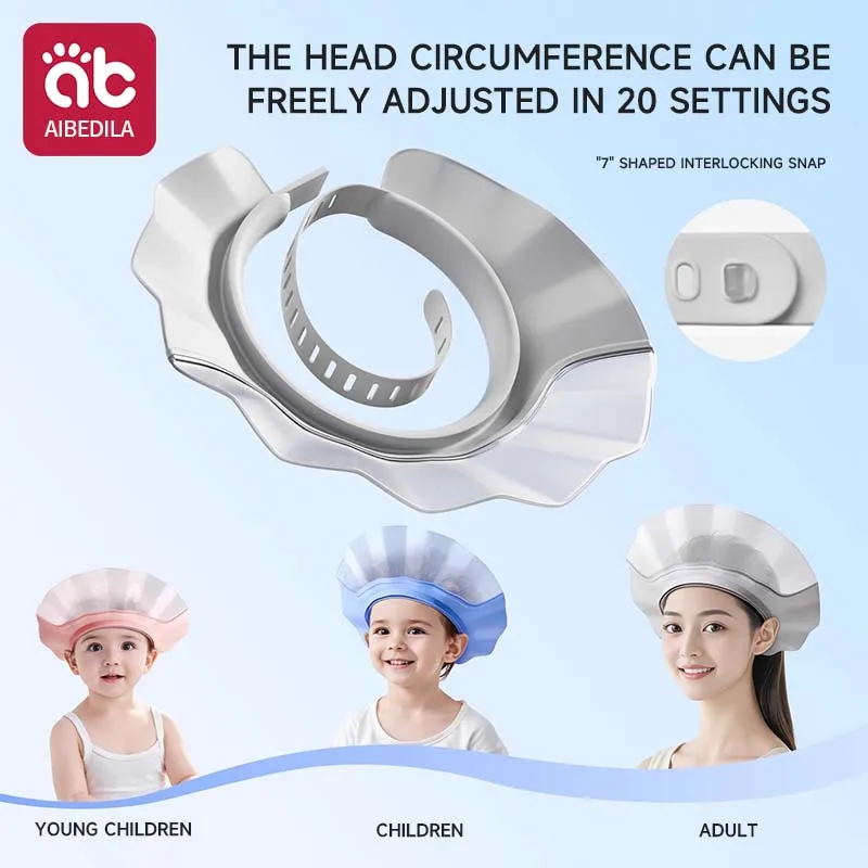 AINEDILA Boné macio para chá de bebê, chapéu ajustável para lavagem de cabelo, proteção para os ouvidos, shampoo seguro, chapéu macio para banho, ferramenta de segurança para lavagem de cabelo infantil