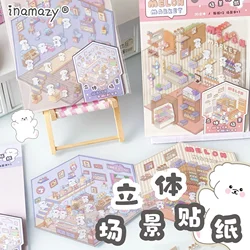 3D Sticker DIY Cabin Scene StackingThree-dimensional  Cute Stickers