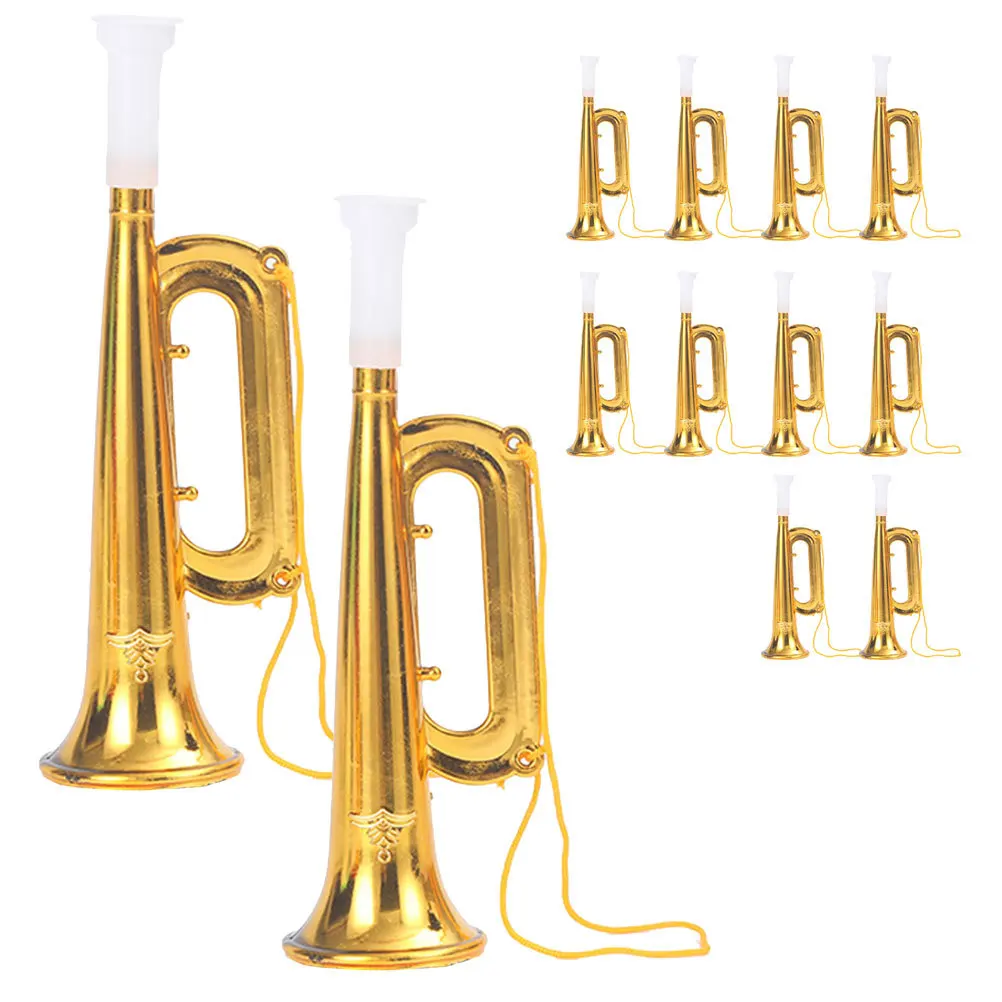 12Pcs Plastic Trumpet Interesting Musical Instrument for Kids Safe ABS Material Compact Children Supplies Small Trumpet