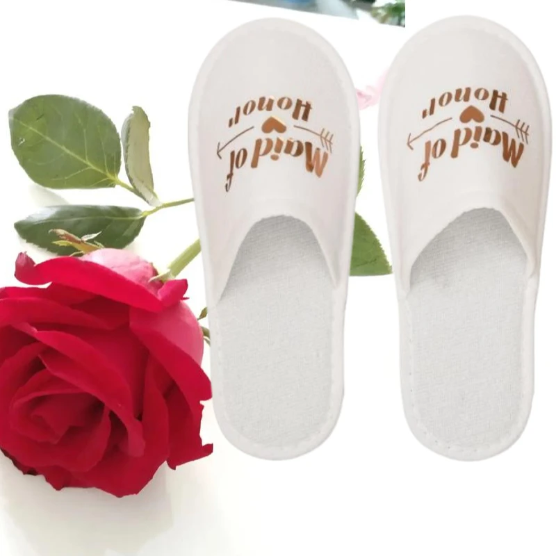 Zapatillas de dama de honor para novia, zapatillas desechables para fiesta de boda, conjunto de zapatillas para fiesta nupcial, zapatos planos ligeros y acogedores con suela suave al por mayor