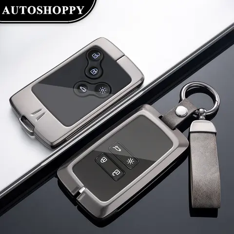 르노용 아연 합금 자동차 키 커버, 실리콘 키 커버, 르노 카자르 메간 콜레오스 QM5 QM6 2016 2018 키 케이스, 패션