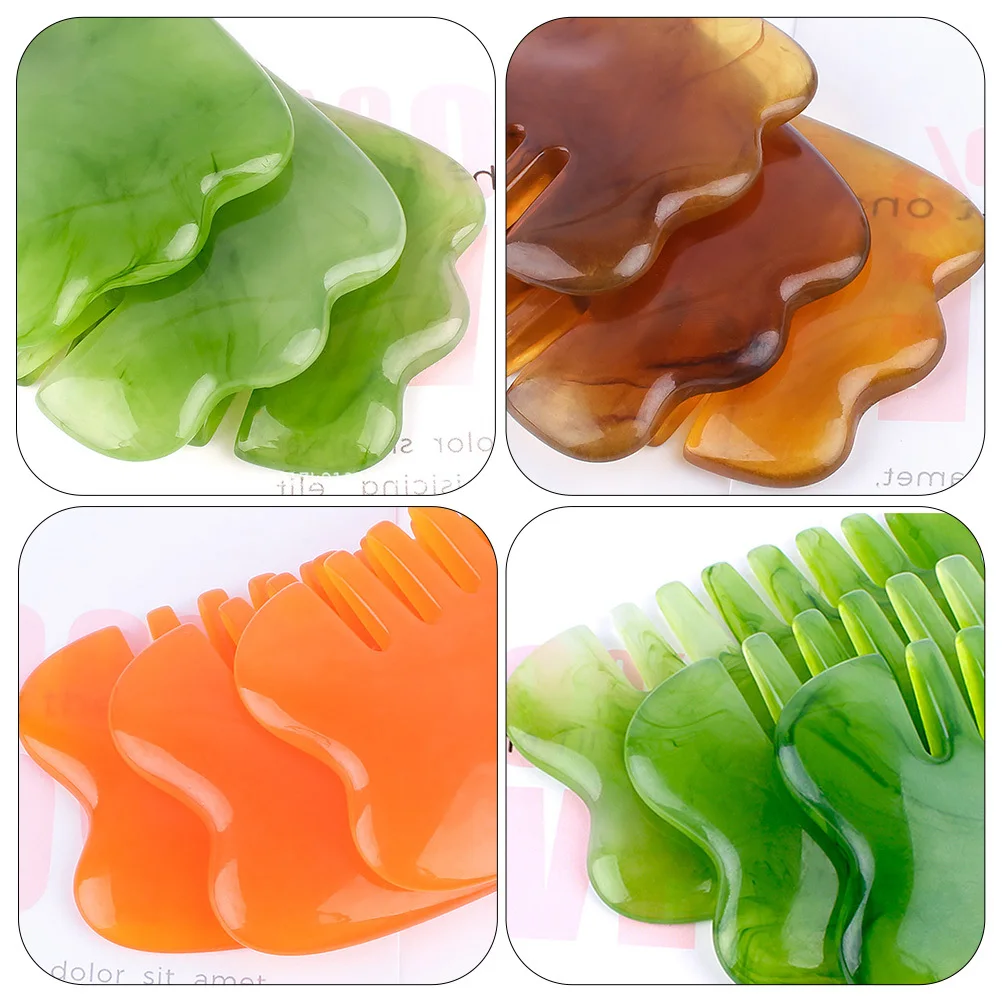 4 個マッサージコーム樹脂スクレーピングボード頭頭皮ボディ軽量人間工学に基づいたスムーズポータブルヘアマッサージツール