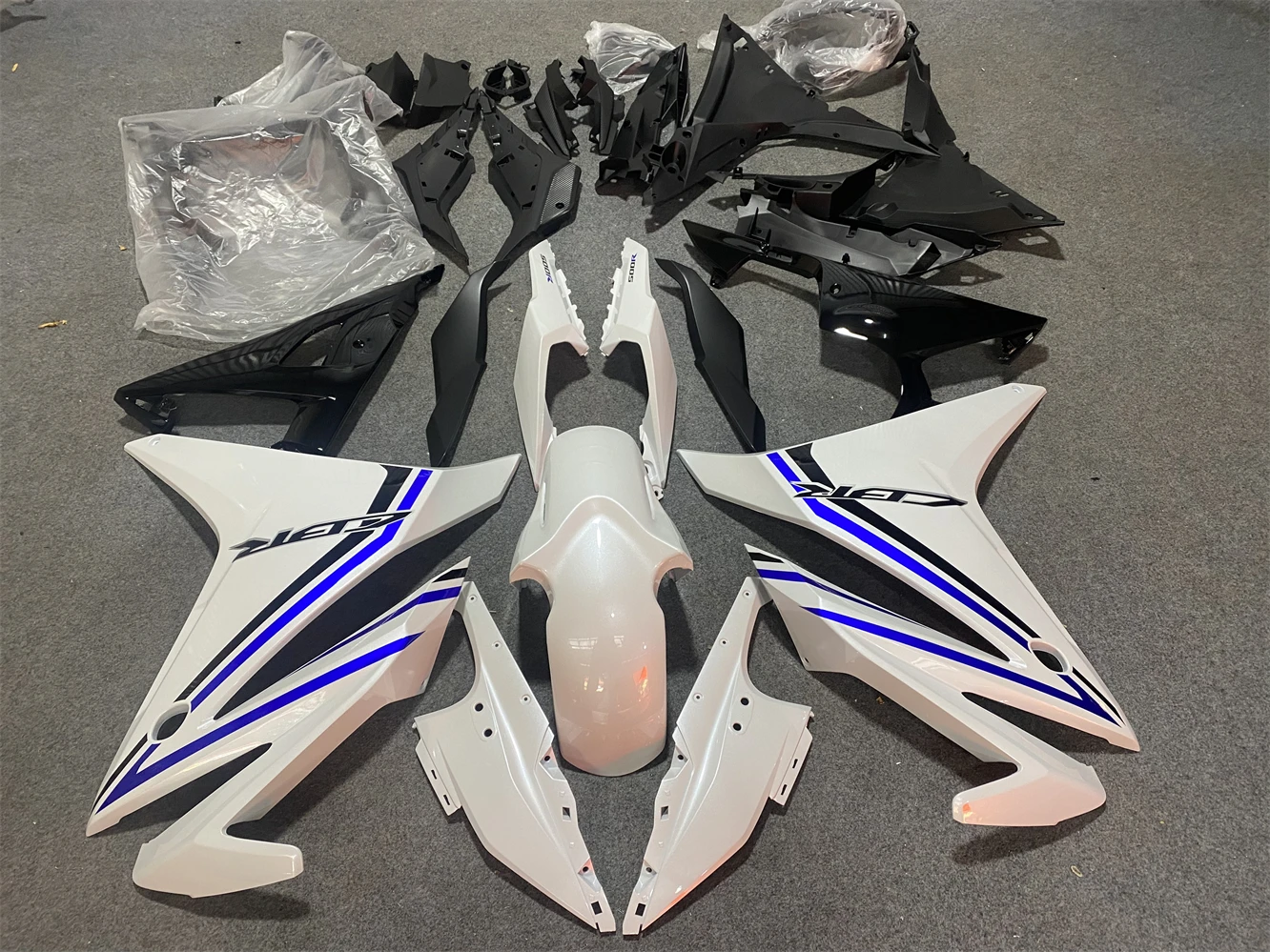 

a/Injection Fairing kit for CBR500 CBR500R 2016 2017 2018 Motorcycle Accessories cbr 500 16 17 18 Blue and white fairings