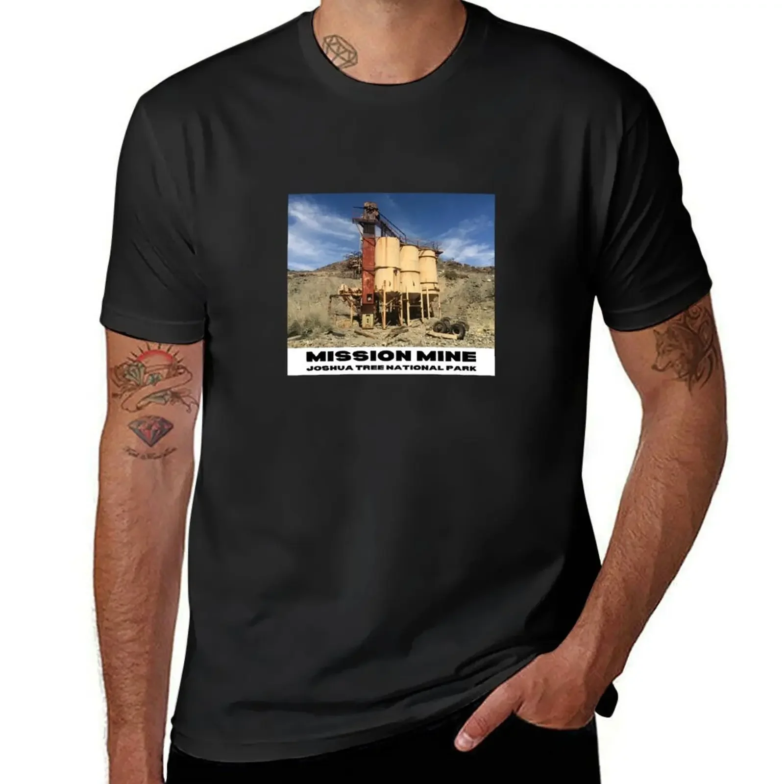 Mission Mine Abandoned Mine in Joshua Tree National Park T-Shirt tees T-shirts for men cotton