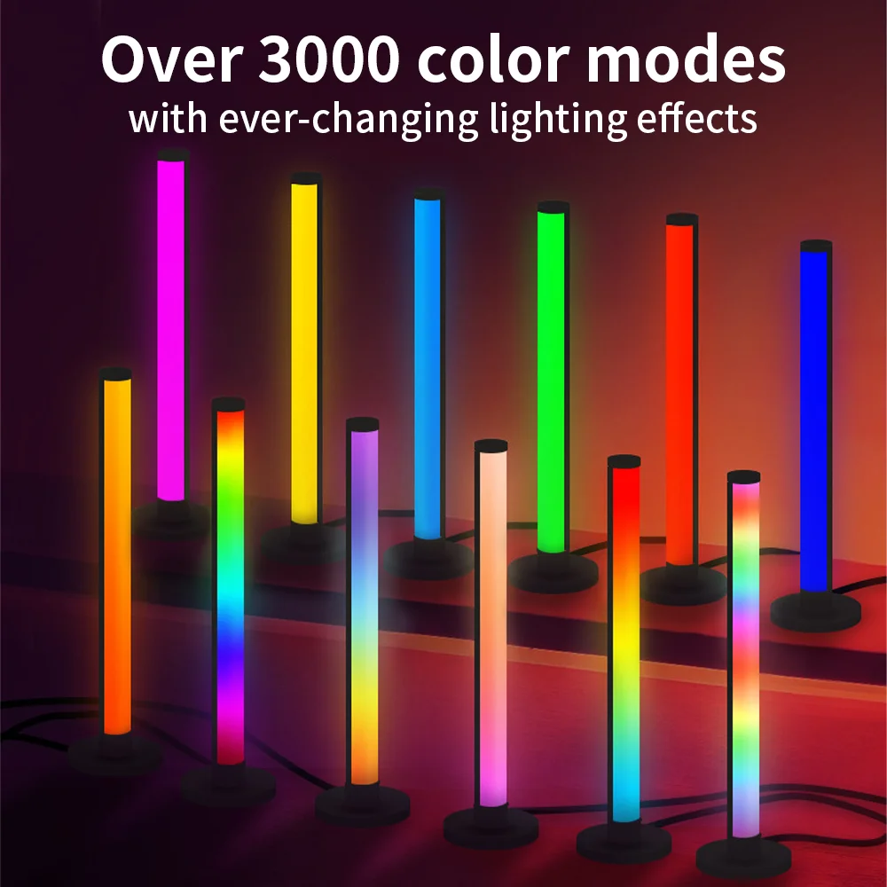 RGB Desktop Sound-Pickup-Licht Dimmbare Gaming-Musik-Rhythmus-Ambiente-Nachtlicht Boden-Tischlampe Ornament Bluetooth-Sync Flash5v