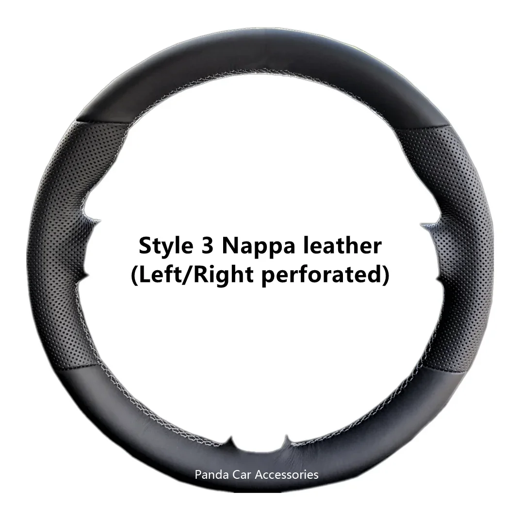 Suede Genuine Leather Blue Thread Steering Wheel Cover Car Accessoires Specifically for Mercedes Benz A-Class B-Class C-Class 4