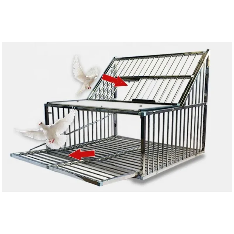 

Stainless Steel Manual Pigeon Jumping Cage Encrypted Pigeon Cage Automatic Pigeon Collection Chicken Cage and Bird Trap