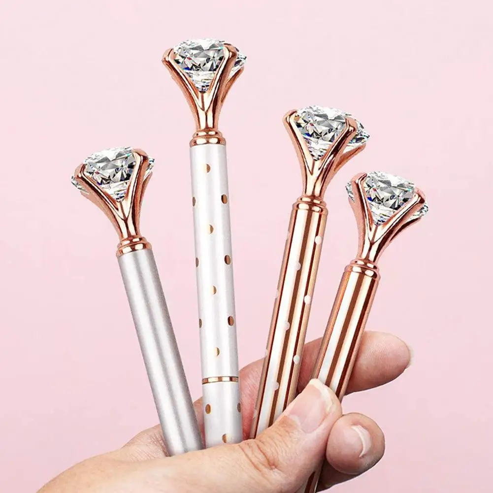 Large Diamond Crystal Pen Ballpoint Pen Student Stationery Office Business Gifts 1.0mm Metal Nib Rhinestone Pen Ball Point Pen